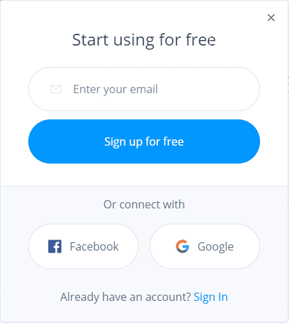 type your email and click on Sign Up For Free button